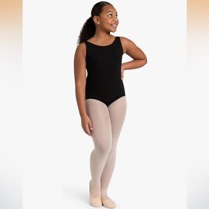 NWT Capezio girls High-neck Tank Leotard  Black XL  ballet leg
